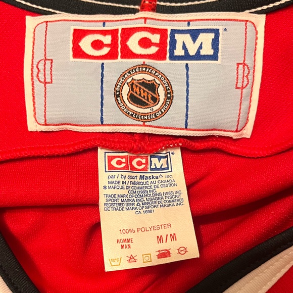 CCM - Men’s Medium -Chicago Blackhawks Jersey - 90’s Vintage- Blank -Red & White - Picture 4 of 13